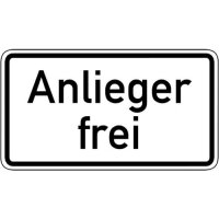VZ Zusatzzeichen Anlieger Frei 1020 30