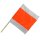 Warnfahne Warnsignal Signalfahne orange/weiß Stoff mit Holzstab 50 x 50 cm.