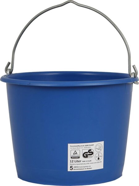 S+W Baueimer 12 L kranbar blau, Höhe 225 mm