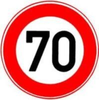 Verkehrszeichen Ronde 600mm RA2 Folie 70km/h