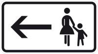 Zusatzzeichen 1000-12 Fußgänger links halten RA2 600x330