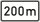 Zusatzzeichen ZZ.1004 200m RA2 Folie 330x600mm