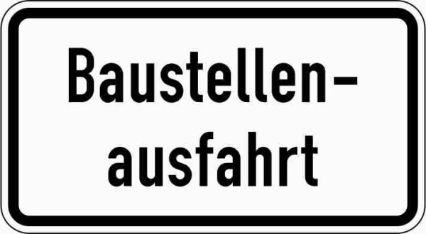 Zusatzzeichen ZZ 1007-33 Baustellenausfahrt 330x600mm