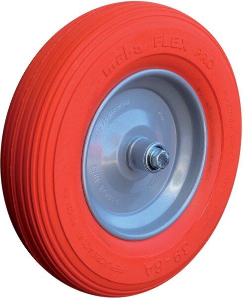 Rad aus polymerem Gummi m.Kugell. u.Achse 400x100 müba