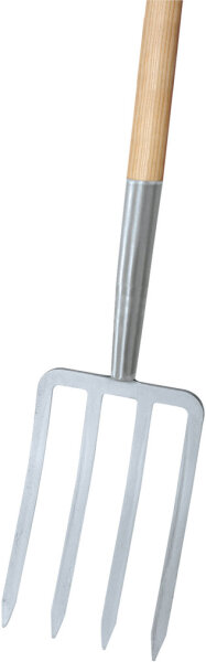Spatengabel silber 4 Zinken, T-Stiel Import Idealspaten