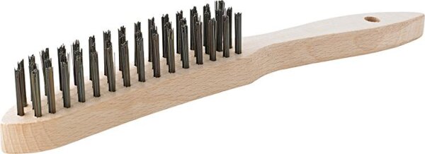 Stahldrahtbürste 3-reihig Buchenholz 295 mm FORTIS