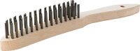 Stahldrahtbürste 3-reihig Buchenholz 295 mm FORTIS