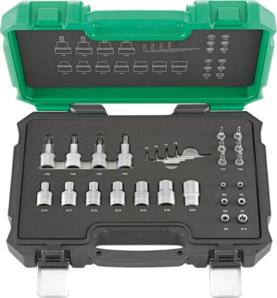 Steckschlüssel-Garnitur 1/4"+1/2" 27-teilig FORTIS