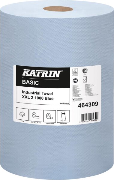 K-Rolle blau 2-lagig 38x36cm 1000 Blatt KATRIN®