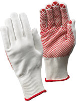 Strickhandschuhe Packer, genoppt, weiß, FORTIS