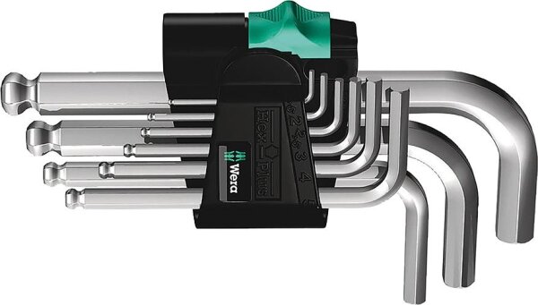 Winkelschraubendreher- Satz im Handhalter 9-teilig 1,5-10mm Kurz Kugelkopf Wera