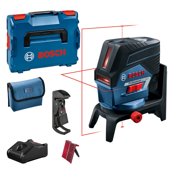 Bosch Kombilaser GCL 2-50 C, Bluetooth, Dual Power, inkl. Akku 12V 2.0Ah, L-BOXX, Schnellladegerät
