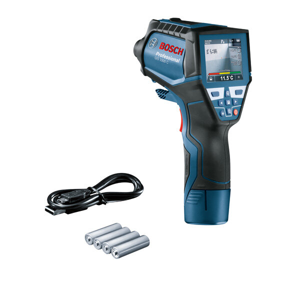 Bosch Thermodetektor GIS 1000 C, inkl. Akku-Adapter, Bluetooth, ThermalOn App, L-BOXX-Einlage