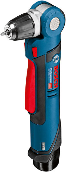 Bosch Akku-Winkelbohrmaschine GWB 12V-10, 2 x 2.0Ah Akku, L-BOXX, 5-fach Schwenkkopf, LED-Licht