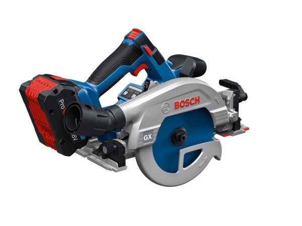 Bosch Akku-Kreissäge GKS 18V-57-2 GX, bürstenloser Motor, bis 57 mm Schnitttiefe, L-BOXX, Click&Clean