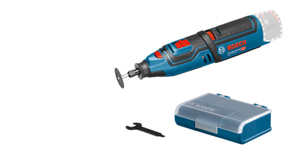 Bosch Akku-Rotationswerkzeug GRO 12V-35, 35.000 min?¹, LED-Licht, inkl. 5 Trennscheiben & Zubehörbox