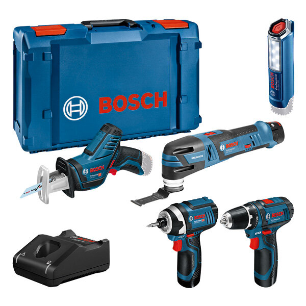 Bosch Combo Kit 5-tlg. 12V – inkl. 3x 2.0Ah Akkus & Schnellladegerät GAL 12V-40
