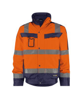 DASSY® Herren Warnschutz-Winterjacke Lima hohe Sichtbarkeit + Wärmeisolierung – Warnschutzklasse 3 – 500120 Neonorange/Dunkelblau Gr. XL