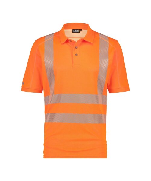 Dassy Herren Warnschutz Poloshirt Brandon mit Reflexstreifen & UV-Schutz – Klasse 2 – 710024 Neonorange Gr. M