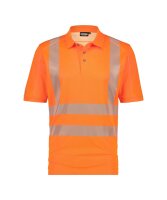 Dassy Herren Warnschutz Poloshirt Brandon mit Reflexstreifen & UV-Schutz – Klasse 2 – 710024 Neonorange Gr. M