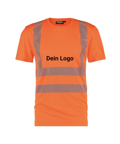 Dassy Herren Warnschutz T-Shirt Carter für Sichtbarkeit & Komfort im Sommer mit BHK Branding – Klasse   2 – 710027 Neonorange Gr. 2XL
