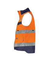 Dassy Herren Warnschutzweste Bilbao mit Reflexstreifen für Baustelle & Verkehr– Klasse 2 – 350100 Neonorange/Dunkelblau