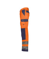 Dassy Herren Warnschutz Bundhose Buffalo mit reflektierenden Details – Klasse 2 – 200431 Neonorange/Dunkelblau