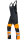 Rofa Herren Multinorm Latzhose 6652355 Anthrazit-Leuchtorange - Warnschutz Klasse 1 - mit Stretchträgern, Cargotasche, Reflexstreifen