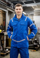Rofa Herren Elektriker Parka 5572356 Kornblau/Marine, mit...