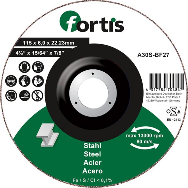Schruppscheibe Stahl x 8.0 mm, FORTIS