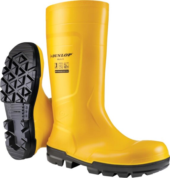 DUNLOP Sicherheitsgummistiefel Work-It full safety - S5 wasserdicht PVC - Gelb Gr. 46