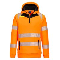 Portwest Herren DX482 – DX4 Hi-Vis Warnschutzpullover mit Kapuze & 1/4 Reißverschluss Orange