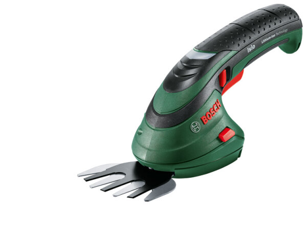 Bosch Akku-Gras- und Strauchschere Isio, 3,6V Li-Ion, 50 Min Laufzeit, inkl. Ladegerät & Hülle