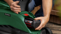 Bosch Akku-Rasenmäher AdvancedRotak 36V-40-650, 2x 2,0Ah Akku, bürstenloser Motor, Ergoslide, Syneon Tech
