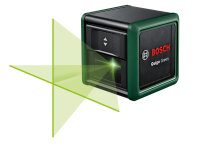 Bosch Kreuzlinien-Laser Quigo Green, grüne Laser-Technologie, ±0,6 mm/m, 12 m Reichweite, inkl. Zubehör (Batterien, Universal-Klemme)