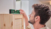 Bosch Handwerkzeuge Wasserwaage 25 cm – präzise 2in1, fluoreszente Libellen, Messskala, V-Nut, Softgrip-Endkappen