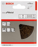 Bosch PRO Metal clean Topfbürste, 70x0,30 mm, Gewinde, vermessingt – langlebig, rostentfernend, für Stahl & NE-Metalle