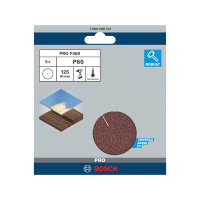 Bosch PRO F460 Schleifblatt, 125 mm, G60, 5-tlg.,...