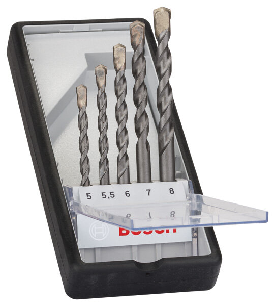 Bosch 5-tlg. CYL-3 Betonbohrer-Set, Robust Line, 5–8 mm, Verschleißfest, U-Form, PGM geprüft