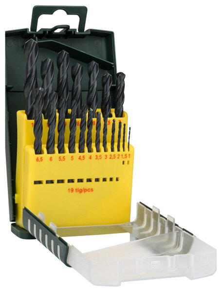 Bosch 19-teiliges HSS-R-Metallbohrer-Set, Metallbohrer-Satz, präzise, langlebig, universal einsetzbar