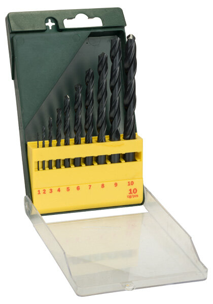 Bosch Metallbohrer-Set HSS-R, 10-teilig, 1 -10 mm, präzise Schnittleistung, langlebig