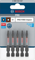 Bosch PRO P2R2 Impact Bit 55mm, 5-tlg. – torsionsverstärkt, hitzebehandelt, farbcodiert