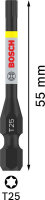 Bosch PRO Torx Impact Bit T25 55mm 2-tlg., torsionsverstärkt, wärmebehandelter Stahl, farbcodiert