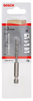 Bosch Holzspiralbohrer 3x33x74 mm, HSS, 1/4"...