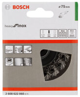 Bosch PRO Stainless Steel heavy Topfbürste 75x0,5mm, gezopf. Draht, langlebig, für Edelstahl & Nichteisenmetalle