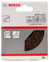 Bosch PRO Multi Material clean Topfbürste, 75x0,3 mm, vermess. gewellter Draht, langlebig, für Stahl & Hartholz