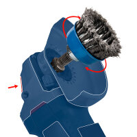 Bosch PRO Multi Material clean Topfbürste, 75x0,3 mm, vermess. gewellter Draht, langlebig, für Stahl & Hartholz