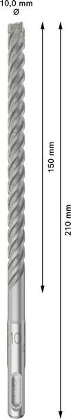 Bosch PRO SDS plus-5X Hammerbohrer, 10x150x210 mm, 10-tlg., 4-Schneider, Wolfram-Carbide, hohe Lebensdauer