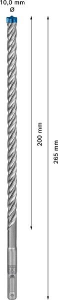 Bosch EXPERT SDS plus-7X Hammerbohrer, 10x200x265 mm, Voll-Carbide 4-Schneider, extra langlebig
