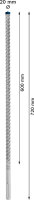 Bosch EXPERT SDS max-8X Hammerbohrer, 20x600x720 mm – Vollhartmetall, 4-Schneider, maximale Lebensdauer